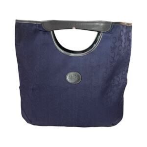 Vintage Celine x Noevir Tote Bag Navy Blue Horse Carriage Japan Exclusive